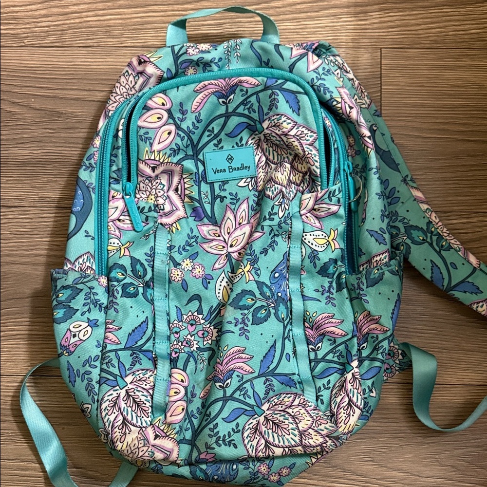 Vera Bradley Teal and Pink Floral Backpack